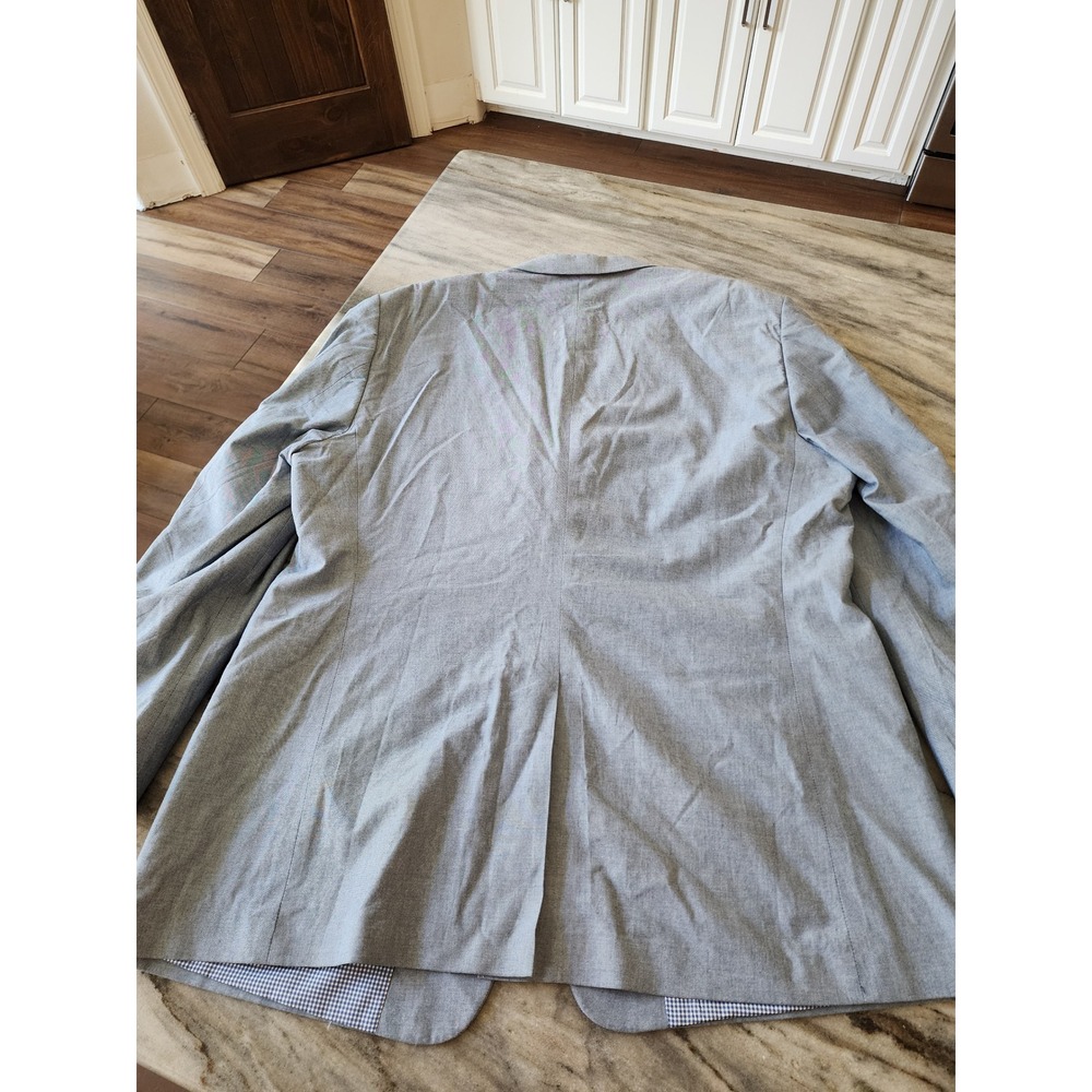 Saddlebred Mens 48L Light Blue Cotton Two Button Sport Coat Blazer Jacket - Picture 6 of 6